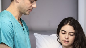 Scrub nurse with patient